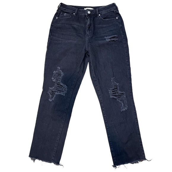 Pacsun Women’s Black Distressed Mom Jeans Size 27 - Picture 1 of 8